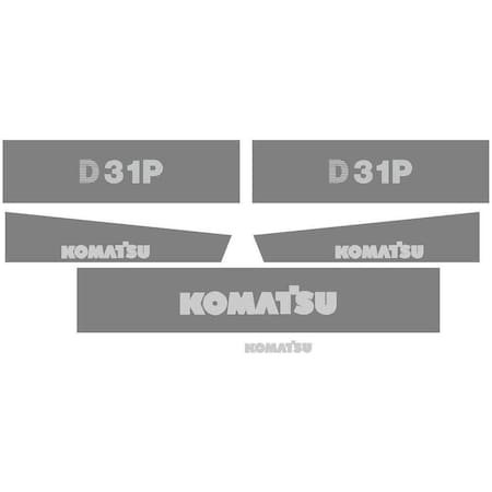 Aftermarket Dozer D31P Komatsu Decal Set Comes with Grey Background Stripe KOMD31P-20WSDECALSET
